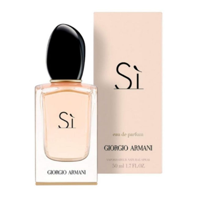 Giorgio Armani Si perfume bottle and packaging on a white background