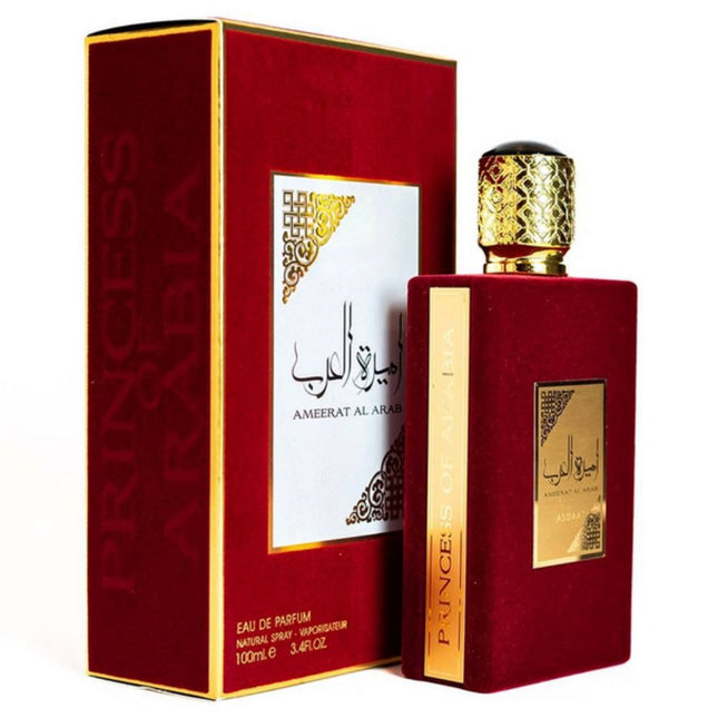 Asdaaf Ameerat Al Arab For Women EDP 100mL along with its packaging