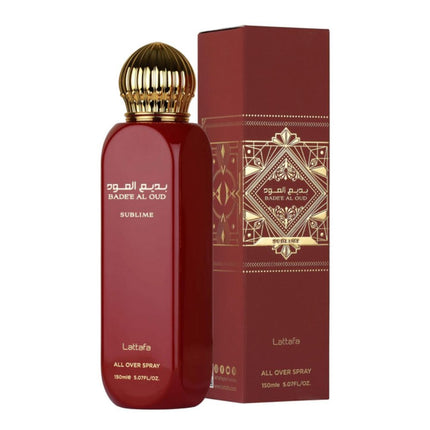 Badee Al Oud Sublime All Over Spray Body Mist 150mL along with its Packing