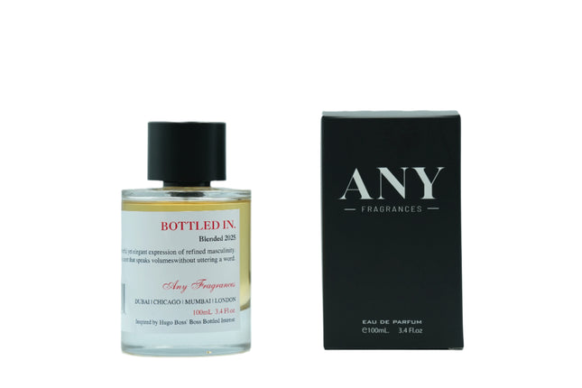 ANY fragrances 'Bottled In' EDP 100mL spray along with its packing.