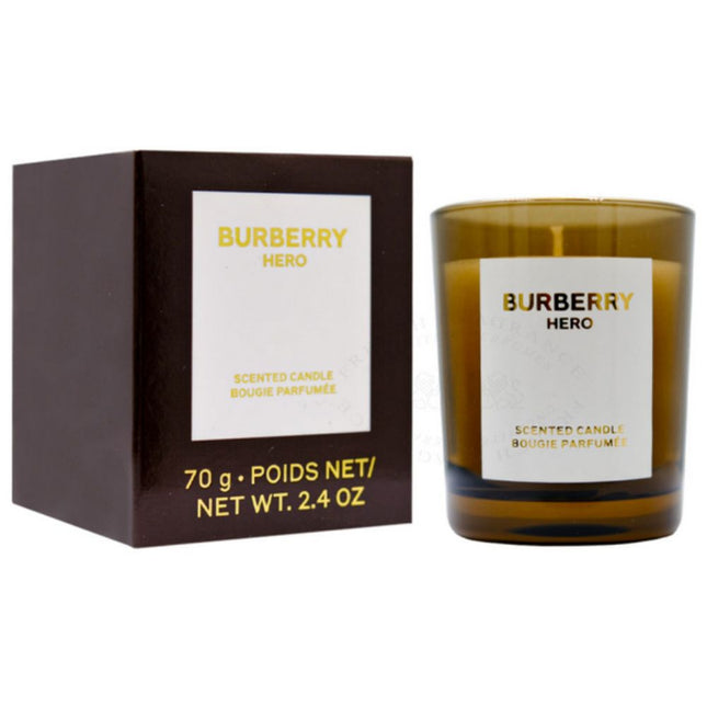 Burberry Hero Scented Candle 70g along with its pack