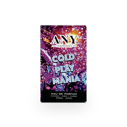 The Box of EDP 100mL bottle of COLD PLAY MANIA by ANY fragrances