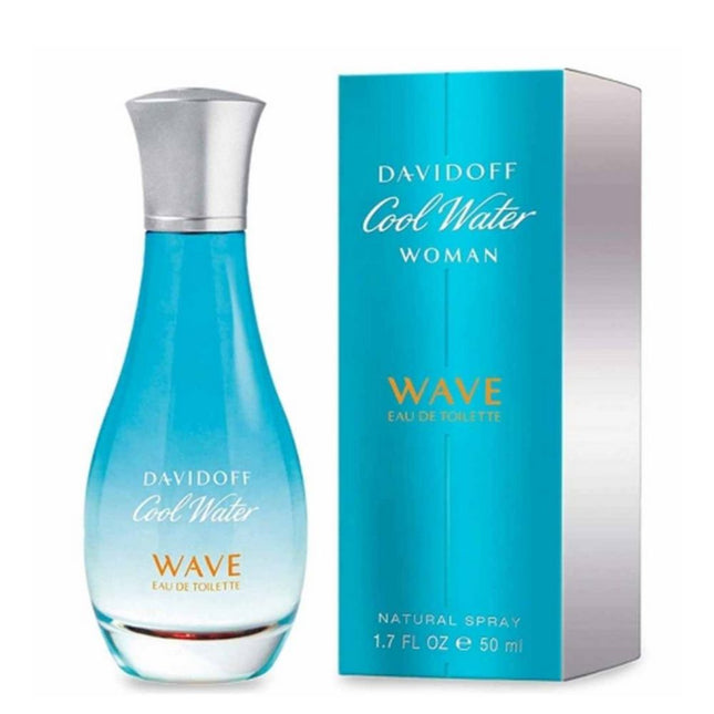 Davidoff Cool Water Wave For Women EDT 50mL along with its packaging