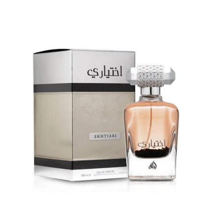 Ekhtiari EDP 100mL by Lattafa along with its Packing