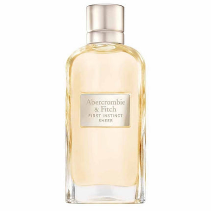 Perfume bottle labeled 'Abercrombie & Fitch First Instinct Sheer' on a white background