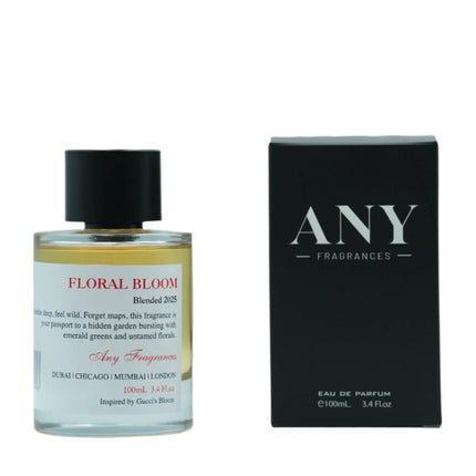 ANY fragrances FLORAL BLOOM EDP 100mL Spray along with its packaging
