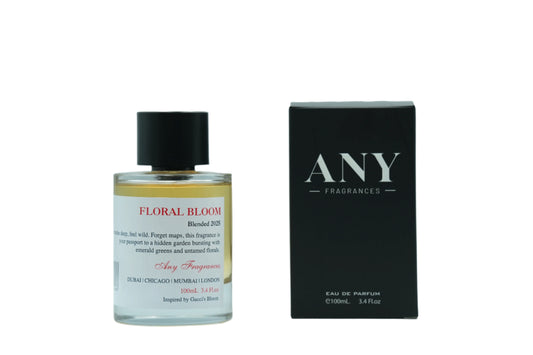 ANY fragrances FLORAL BLOOM EDP 100mL Spray along with its packaging