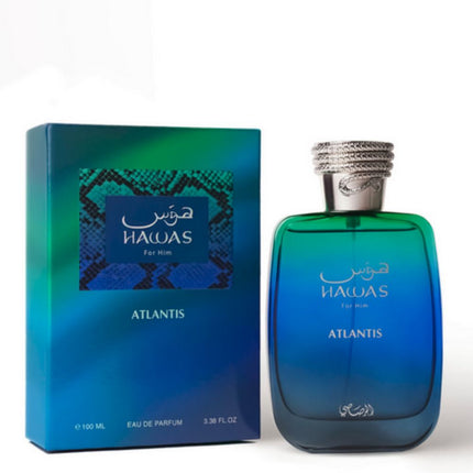 Hawas Atlantis EDP 100mL by Rasasi along with its Box