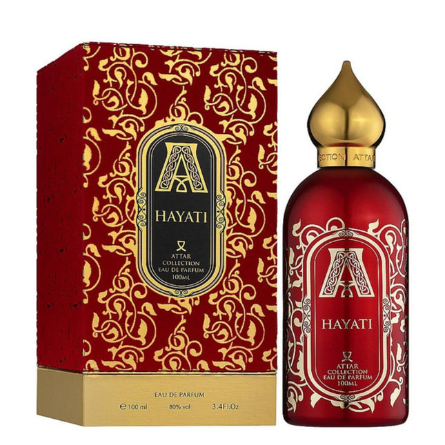 Hayati EDP 100mL by Attar Collection along with its packaging
