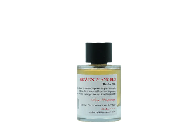 An EDP 100mL bottle of Heavenly Angels by ANY fragrances. This perfume is inspired by Kilian's Angel's Share