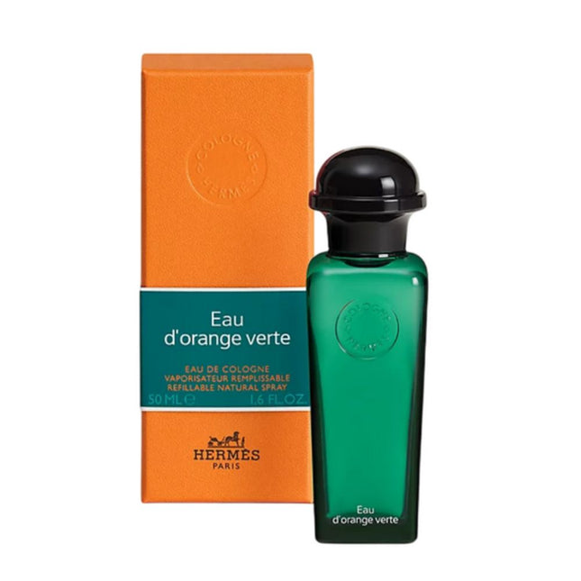 Hermes Eau D'Orange Verte REFILLABLE EDC 50mL along with its Packaging