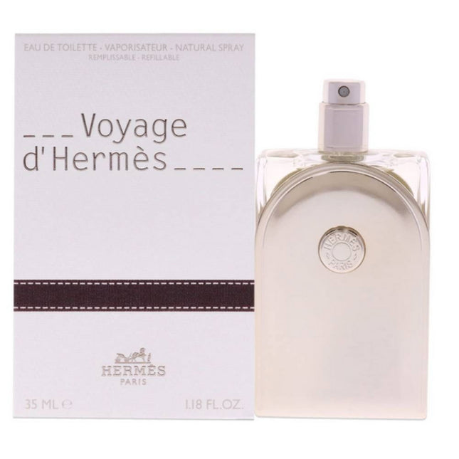 Hermes Voyage D'Hermes Eau de Toilette Refillable 35mL along with its packaging