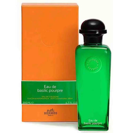 Hermes Eau de Basilic Pourpre EDC 200mL along with its packaging