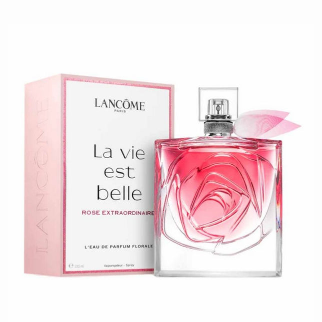 Lancôme's  La Vie Est Belle Rose Extraordinaire Eau de Parfum Florale 100mL  along with its Packaging