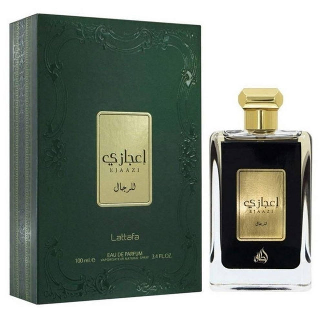 Lattafa Ejaazi For Men EDP 100mL along with its Packaging