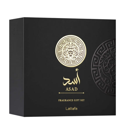 Lattafa Asad 3-in-1 Gift Set | Includes 100ml EDP, 12ml EDP, and Shower Gel