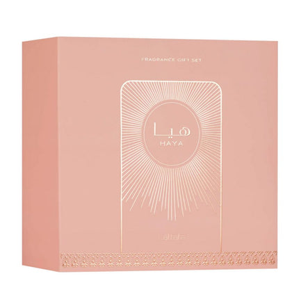 Lattafa Haya 3-in-1 Gift Set | Includes 100ml EDP, 12ml EDP, and Hair Mist