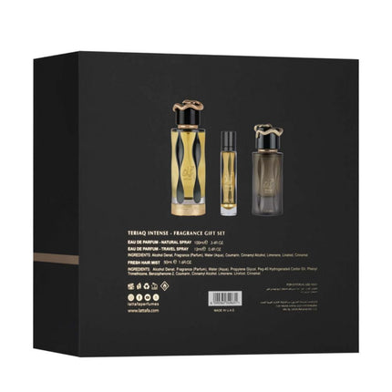 Lattafa Musamam White Intense 3-in-1 Gift Set | Includes 100ml EDP, 12ml EDP, and Luxurious Hair Mist