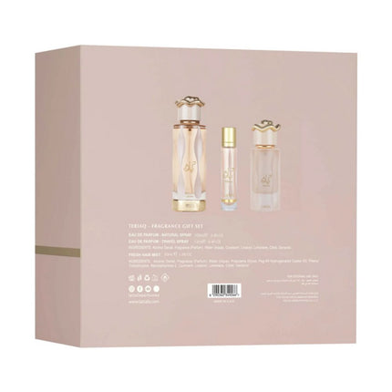 Lattafa Teriaq 3-in-1 Gift Set | Includes 100ml EDP, 12ml EDP, and Luxurious Hair Mist