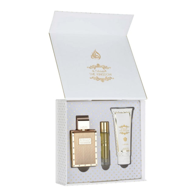 Lattafa The Kingdom Man 3-in-1 Gift Set | Includes 100ml EDP, 12ml EDP, and Shower Gel