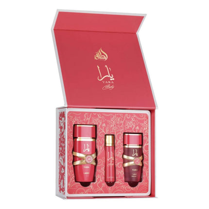 Lattafa Yara Candy 3-in-1 Gift Set | Includes 100ml EDP, 12ml EDP, and Hair Mist.