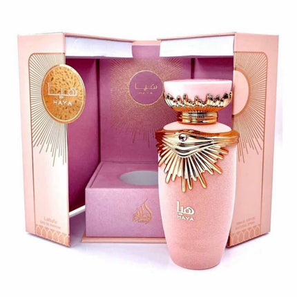 Lattafa Haya for Women EDP 100mL along with its Packaging