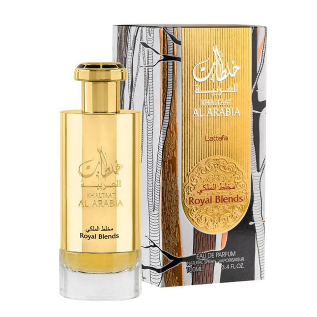 Lattafa Khaltaat Al Arabia Royal Blends EDP 100mL along with its Packaging