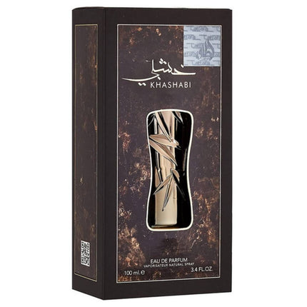 The packaging of Lattafa Khashabi EDP 100mL