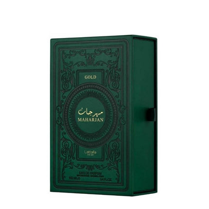 The Packaging of Lattafa Maharjan Gold EDP 100mL
