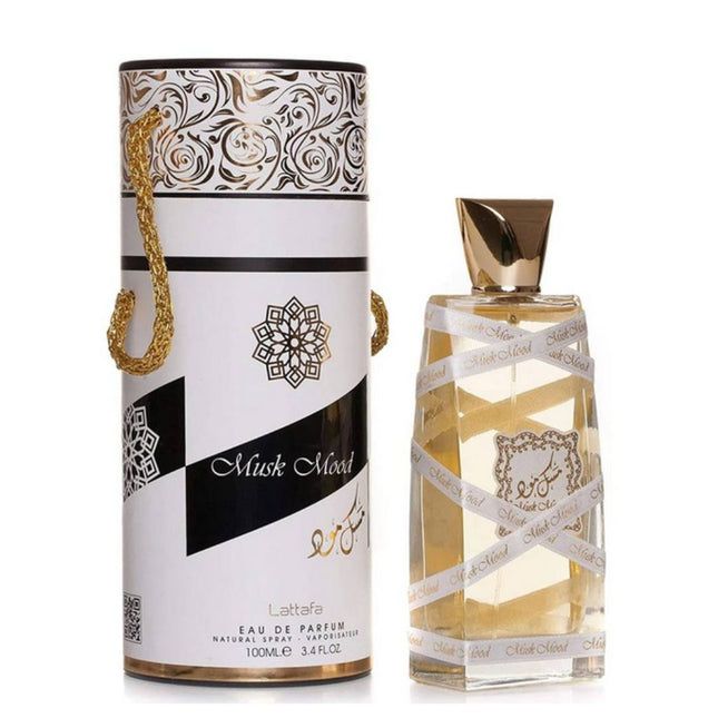 Lattafa Musk Mood EDP 100mL along with its Packaging