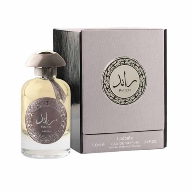 Lattafa Ra'Ed Silver EDP 100mL along with its packaging