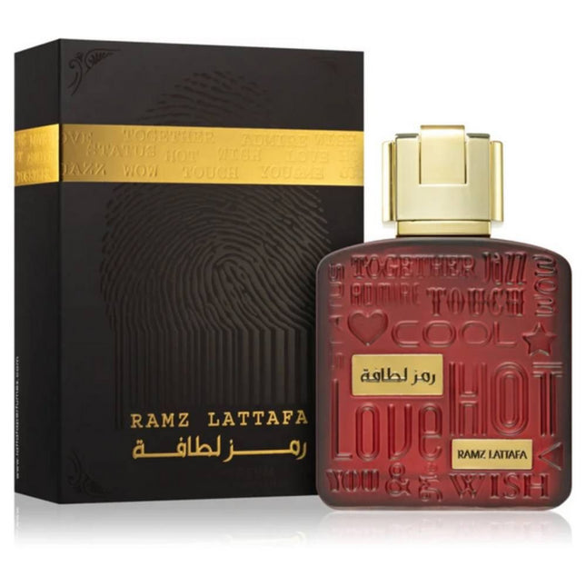 Lattafa Ramz Gold EDP 100mL along with its Packaging