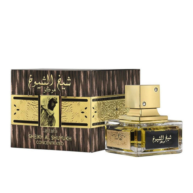 Lattafa Sheikh Al Shuyukh EDP 100mL along with its Packaging