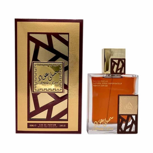 Lattafa Simply Oud EDP 100mL along with its Packaging