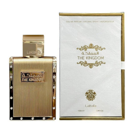 Lattafa The Kingdom For Men EDP 100mL along with its Packaging