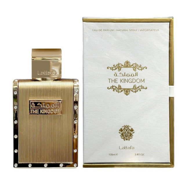 Lattafa The Kingdom For Men EDP 100mL along with its Packaging