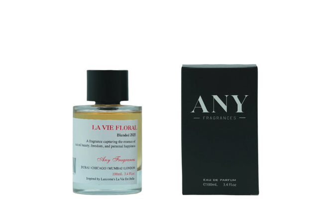 An EDP 100mL bottle of La Vie Floral. A fragrance inspired by Lancome's La Vie Est Belle