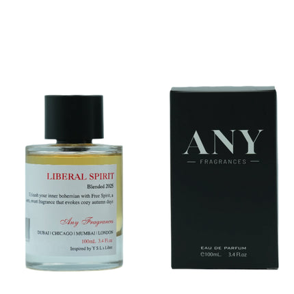 Perfume bottle and packaging of 'Liberal Spirit' by ANY Fragrances.