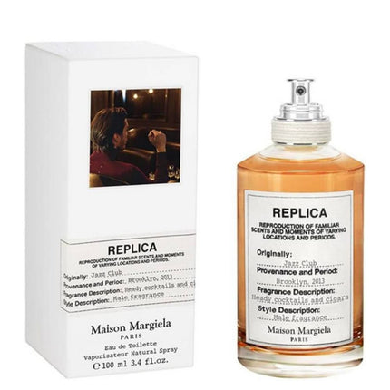 Maison Margiela Replica Jazz Club For Men REFILLABLE EDT 100mL along with its Packaging