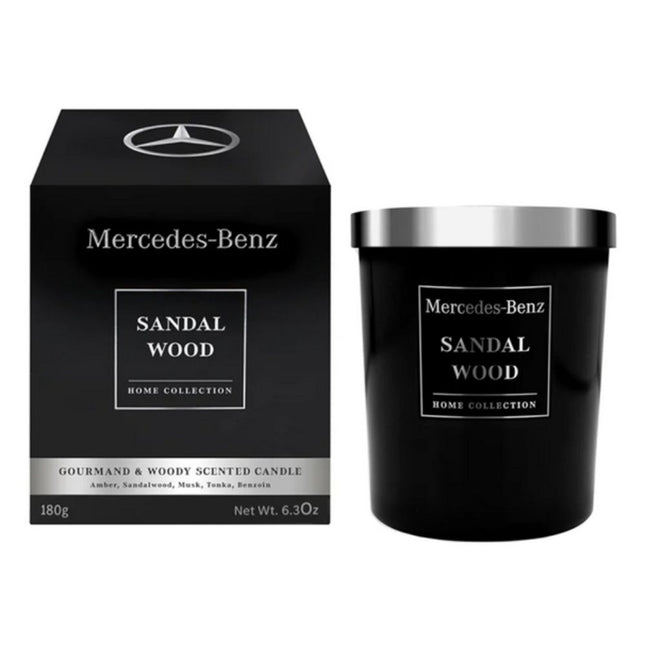 Mercedes Benz Sandal Wood Scented Candle 180g along with its packing