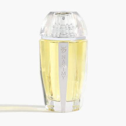 Perfume bottle with 'Nasimy' branding on a white background