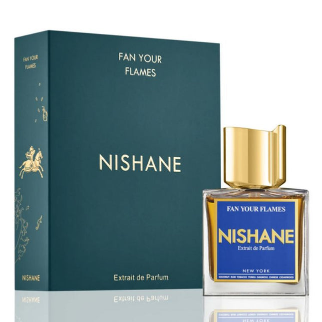 Nishane perfume bottle and packaging on a white background