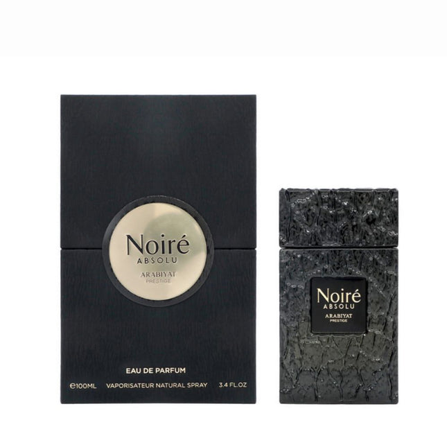 Arabiyat Prestige Noirè Absolu EDP 100mL along with its packaging