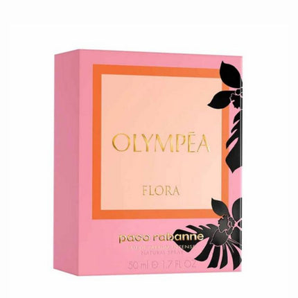 The Packaging of Olympéa Flora Eau de Parfum Intense 50mL by Paco Rabanne