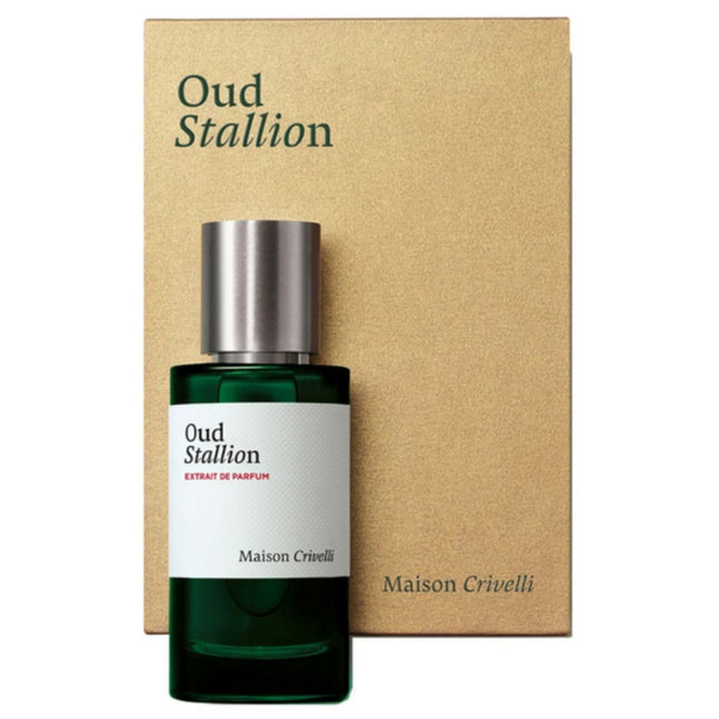 Oud Stallion Parfum 100mL by Maison Crivelli along with its Packing