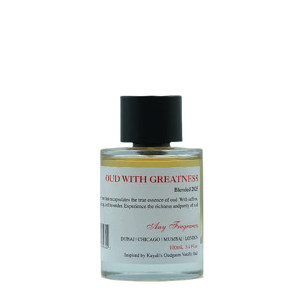 An EDP 100mL bottle of Oud with Greatness. This perfume is inspired by Initio's Oud for Greatness