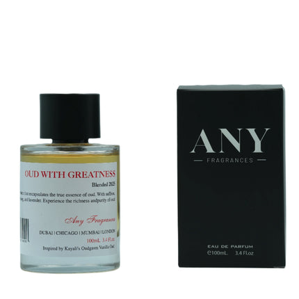 An EDP 100mL bottle of Oud with Greatness. This perfume is inspired by Initio's Oud for Greatness