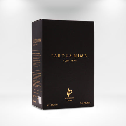 Black box of Pardus Nim perfume for men on a white background