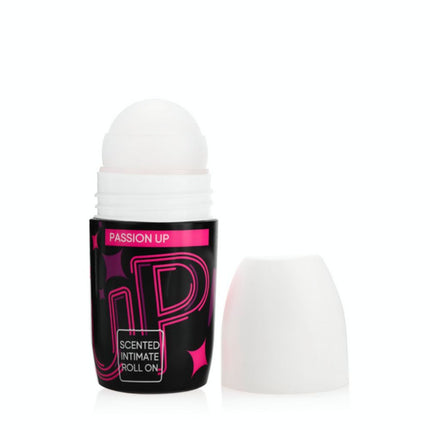 Skin 4 Me Passion Scented Up Intimate Roll-On 50mL with its cap besides it