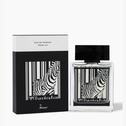 Rumz Al Rasasi 9325 Zebra Pour Lui EDP 100mL  along with its Packing